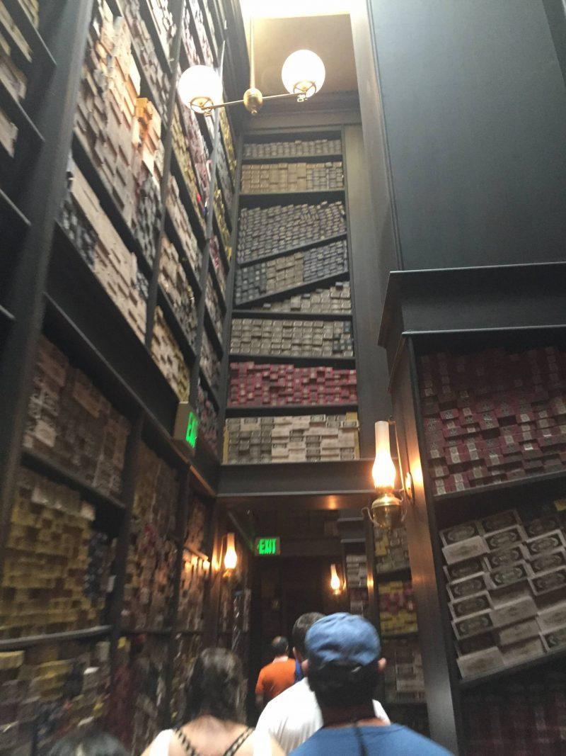Inside Ollivander's wand shop