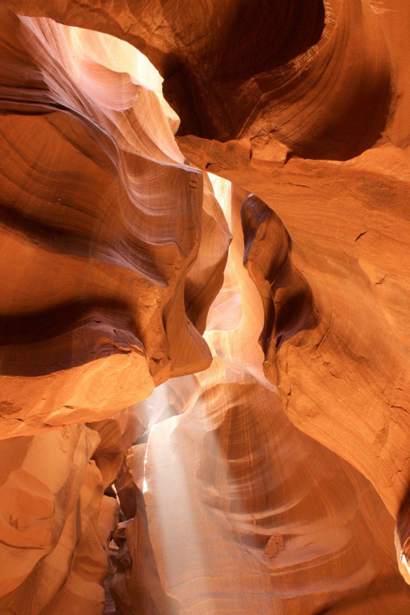Sunbeams shining in Upper Antelope Canyon