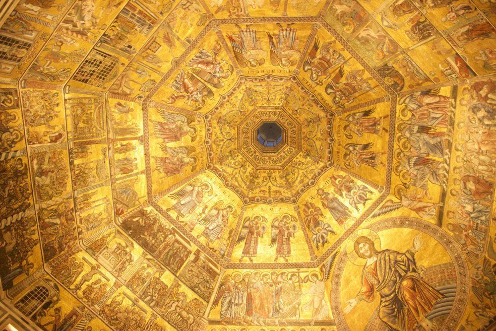 Gold Dome Ceiling Florence Baptistery Duomo