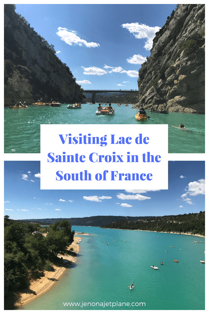Lac de Sainte Croix sits at the end of the Gorges du Verdon and is a must-see on a summer road trip through the South of France. With turquoise green water and a host of activities, it's a popular destination for tourists and locals alike. Save to your travel board for future reference.