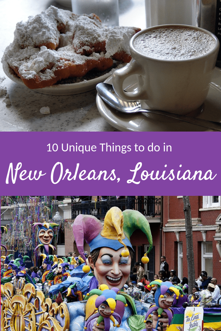 New Orleans, Louisiana has so much more to offer than just parties and Bourbon Street. Here's a list of 10 unique things to do in New Orleans, from dining with a ghost to seeing lavish homes in the Garden District. #neworleans #neworleanstravel #thingstodoneworleans #nola #neworleansvacation