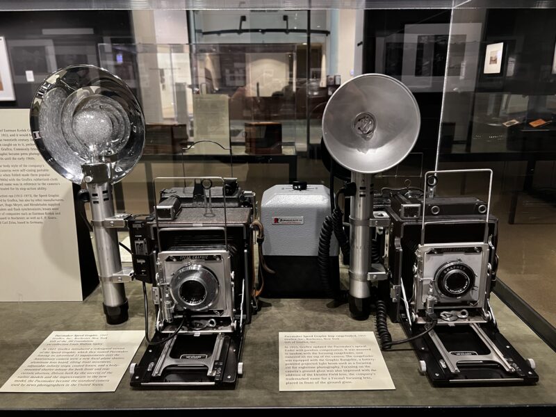 Antique cameras on display
