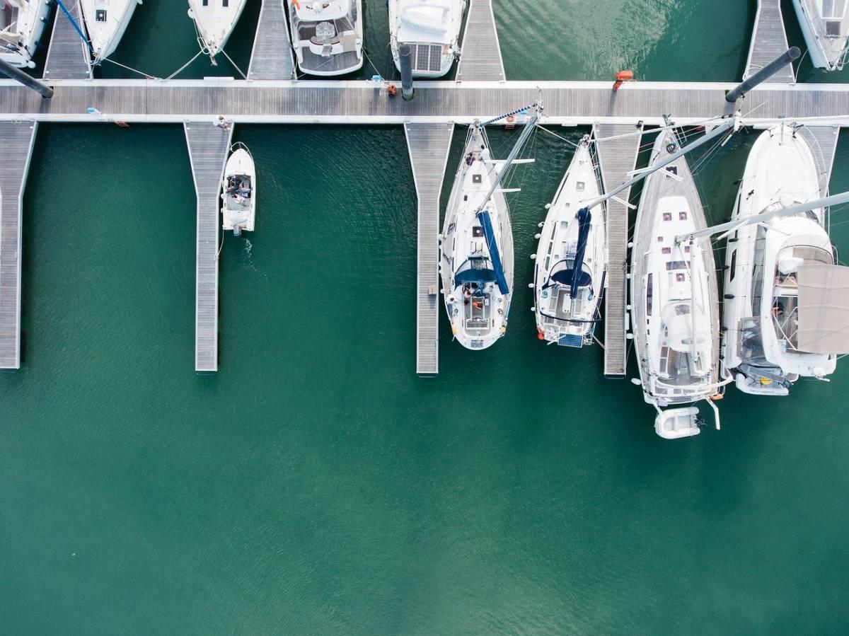 Drone shot of the marina