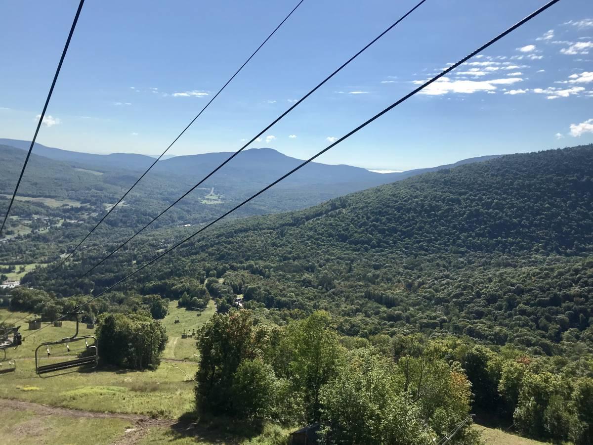 View of the mountains on the lift