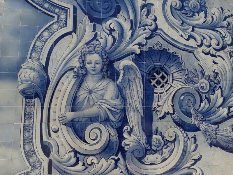 Traditional blue Portuguese tile seen on our Lisbon walking tour
