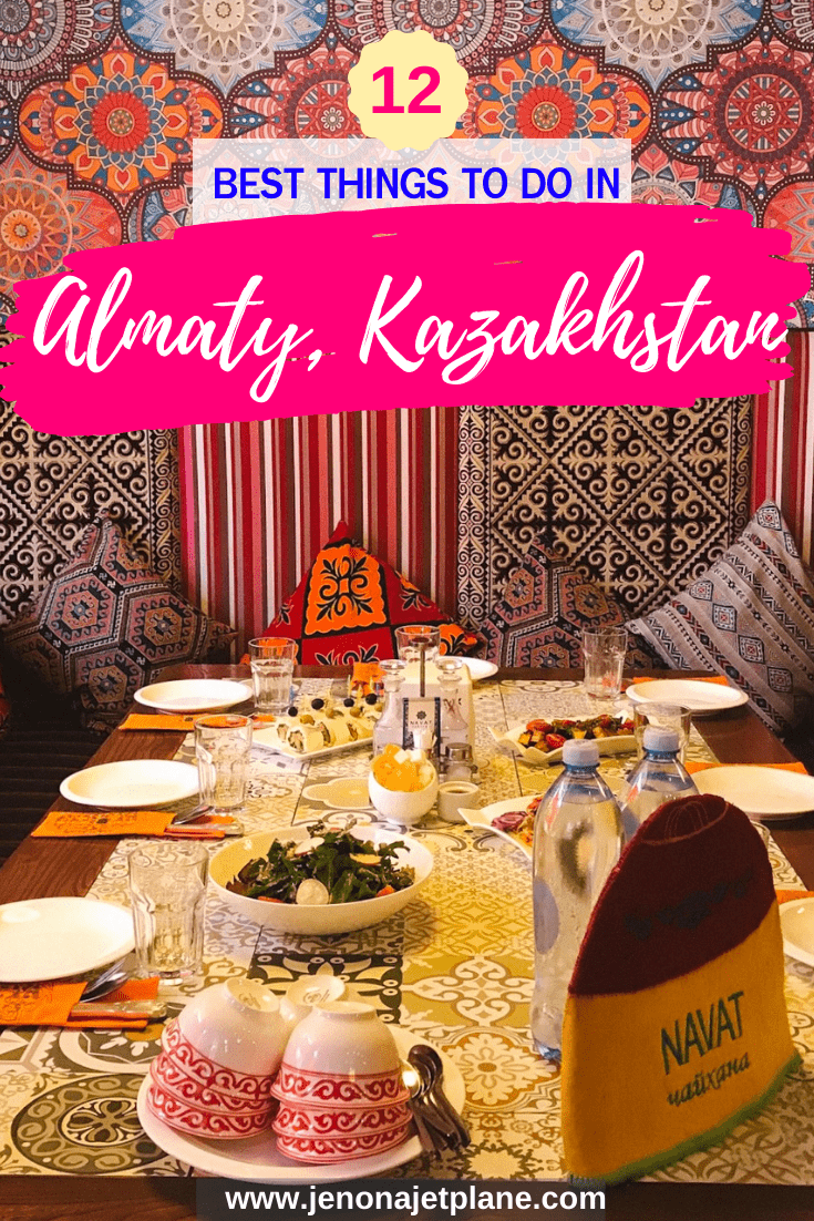 Traveling to Kazakhstan for the first time? From gorgeous cathedrals to busy downtown markets, here are the 12 best things to do in Almaty! #kazakhstantravel #almatykazakhstan #centralasiatravel #travelinspiration #offthebeatenpathtravel #kazakhstanitinerary