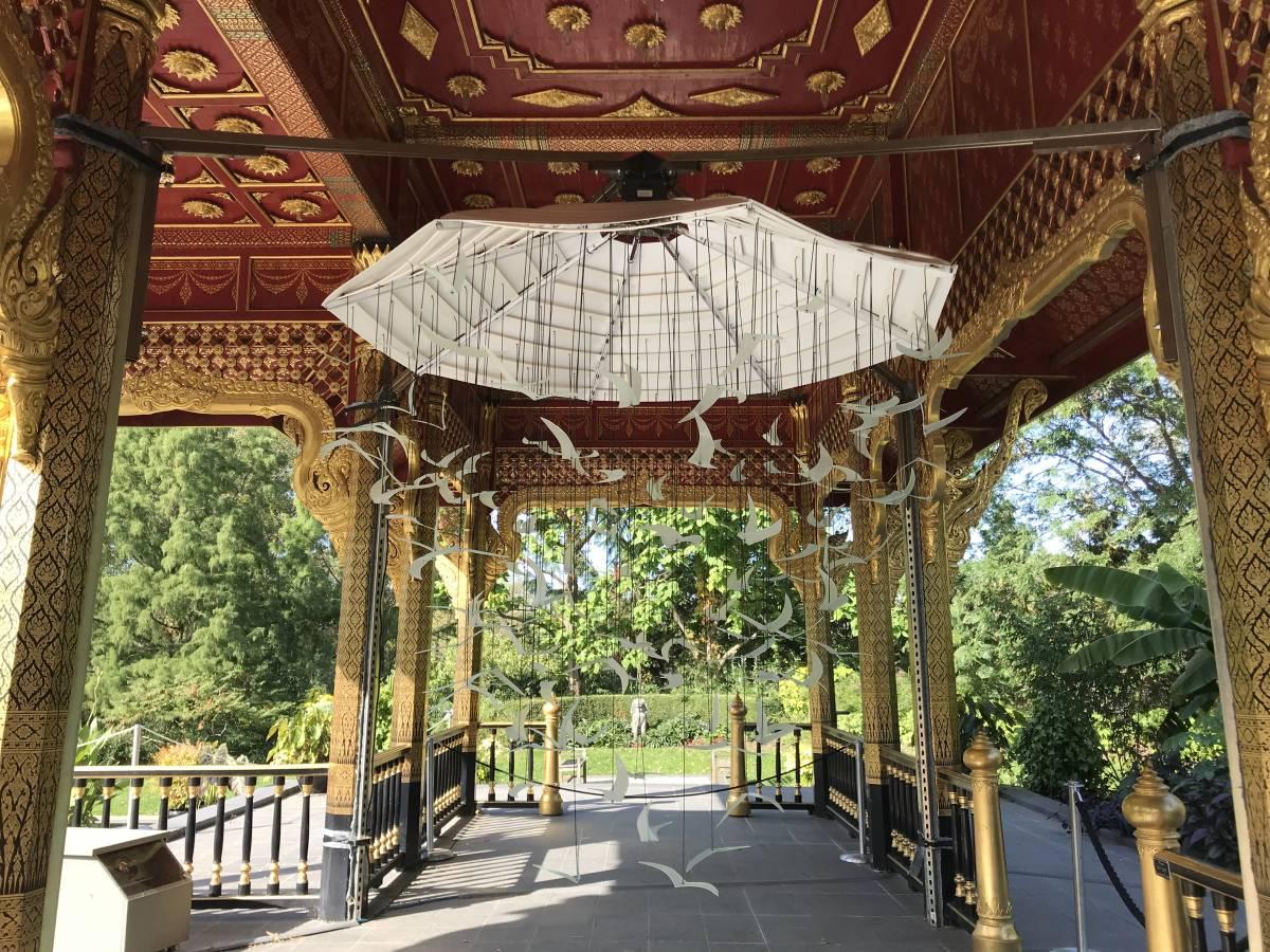 Gold Thai Pavilion in garden