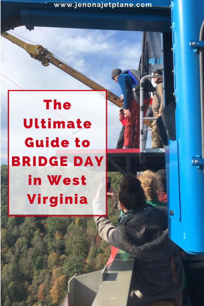 Bridge Day in West Virginia is an adrenaline junkie's dream! Learn all about this annual event where BASE jumpers throw themselves off the New River Gorge Bridge, the 3rd highest bridge in America. #bridgeday #bridgedaywv #bridgedaywestvirginia #newrivergorgebridge #westvirginiatravel