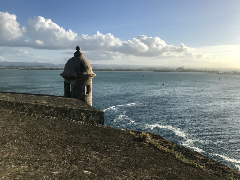 Castle in San Juan overlooking the ocean
