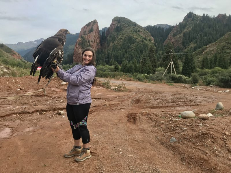 Holding an eagle