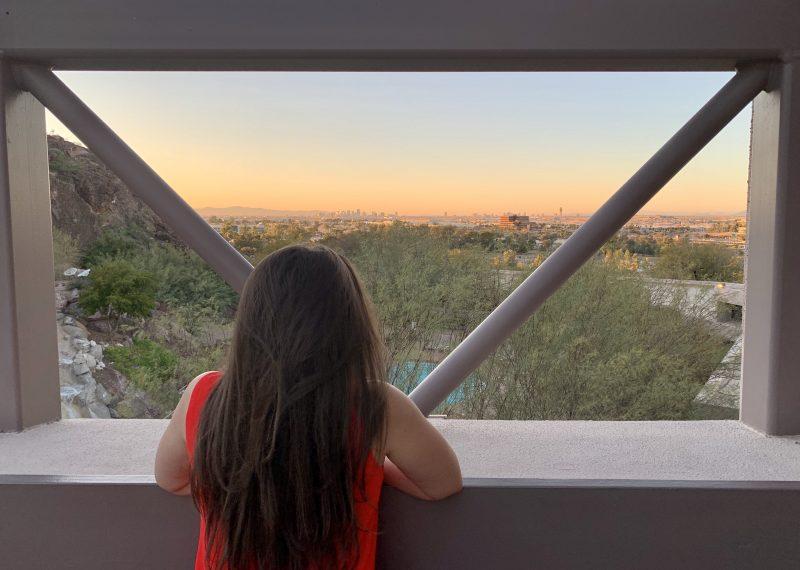 Looking out at the sunset