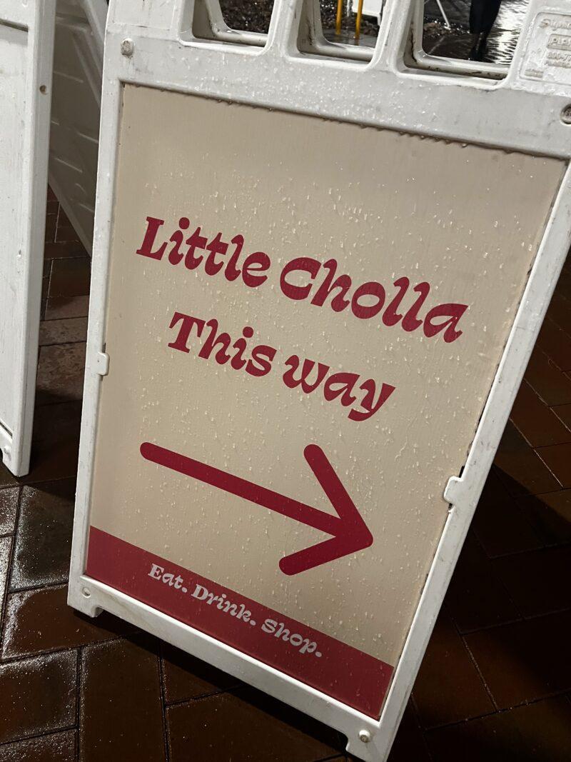 Little Cholla Night Market sign