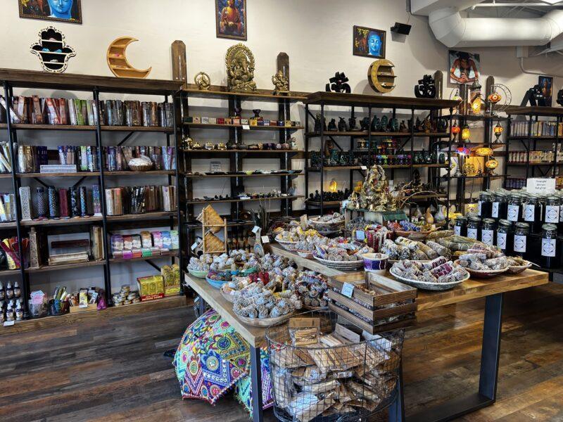 Store shelves with mystical items