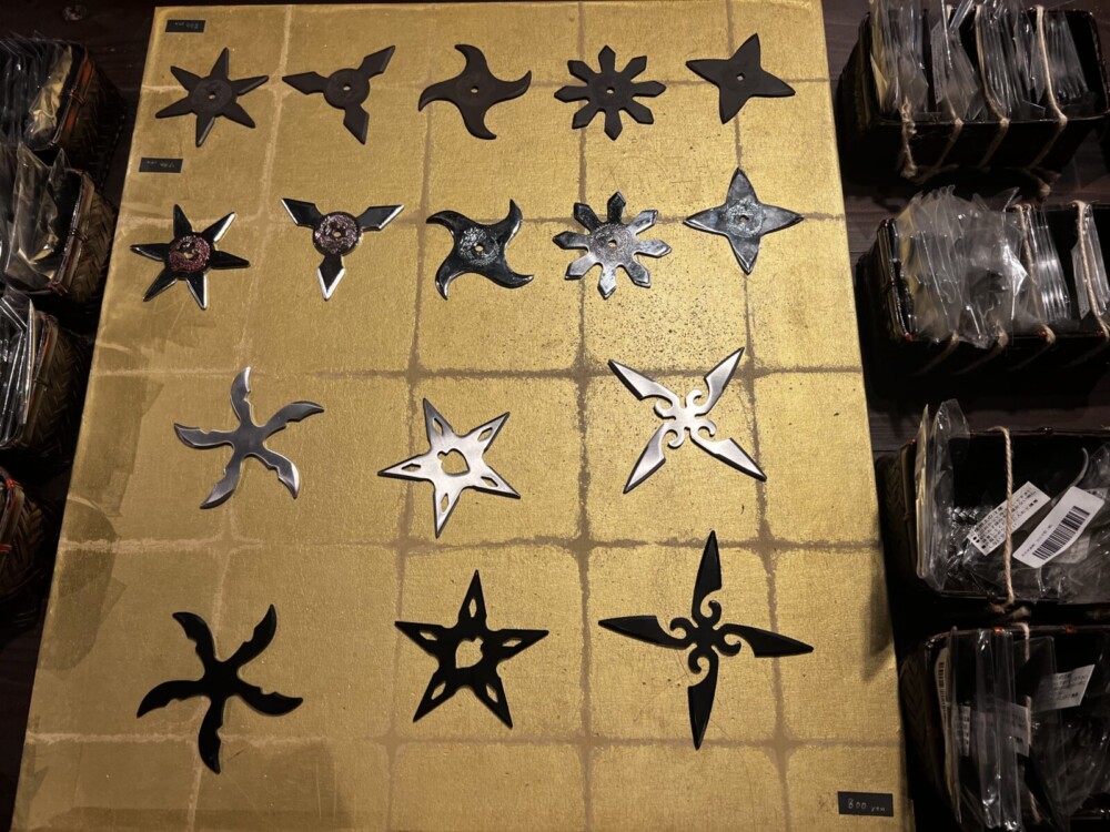 Ninja throwing stars on display
