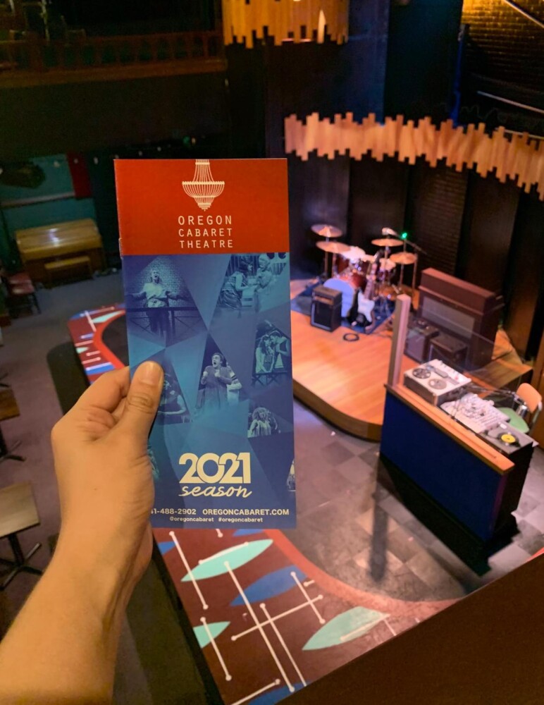 Theatre playbill and stage