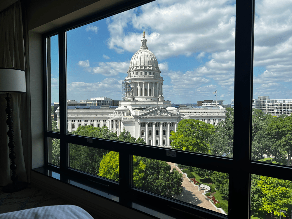 View of Wisconsin capital building from Park Hotel