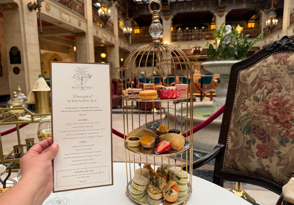 Tiered trays and menu